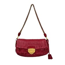 Prada Red Gathered Leather