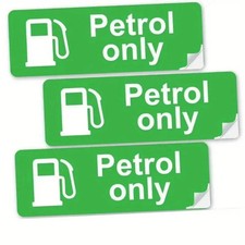 Petrol Only - set of 2 Weatherproof Self Adhesive Sticker Fuel Cap
