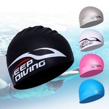 Waterproof Silicone Racing Swim Cap for Adults Long Hair Ear Protection