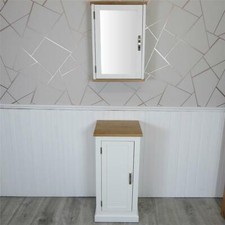 White Bathroom Furniture Small Vanity Cabinet | Cupboard with Shelving Storage
