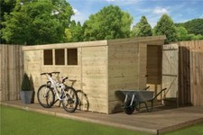 Empire 3000 Pent Garden Shed Wooden 10X8 10ft x 8ft TONGUE & GROOVE 3 LOW WINDOW