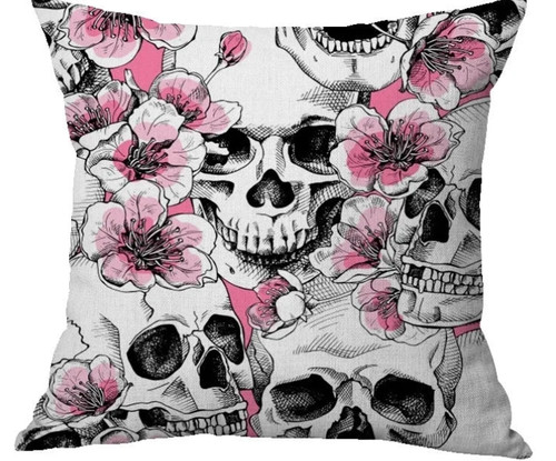 Pink black floral design - black,