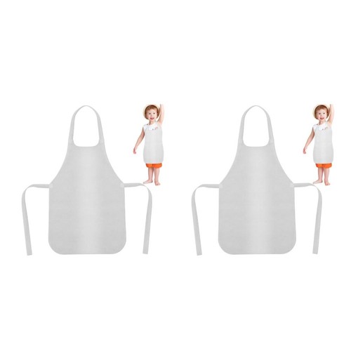 White reusable toddler apron - reusable,