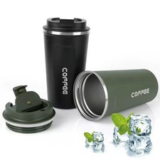 Coffee Mug Cup Flask  510ML Leakproof Insulated Thermal Travel Stainless Steel 