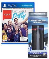 SINGSTAR ULTIMATE PARTY PS4 + WIRELESS Microphones - MINT - FAST & FREE Delivery