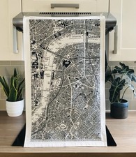Vintage London Map Tea Towel -
