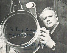 PATRICK MOORE - Signed Photograph and Postcard  initials , Nice Condition.