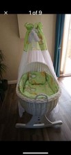 MJ Mark Moses Basket Rocking Crib. Very Good Condition Accessories Inc See Info.