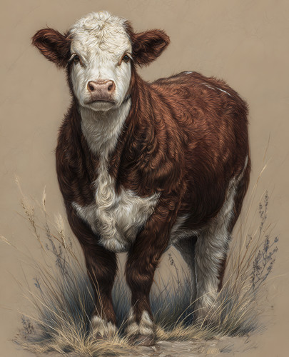 8x10 hereford calf neutral - 8x10,