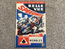 * BELLE VUE v WEMBLEY 26/6/54 speedway programme, many pics