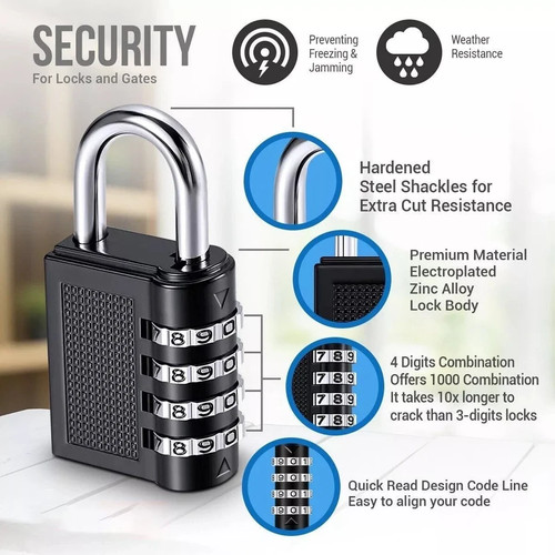 Digit combination padlock - 1x,