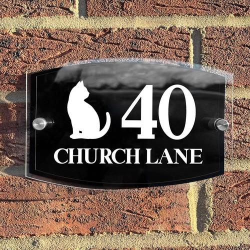 Cat theme house - house, plaque