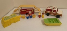 Fisher price car - camper, bike
