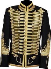 Napoleonic Black Hussar Jacket 18th Century Military Uniform Tunic Coat