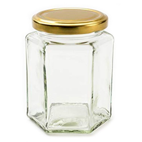 Glass jam jars hexagonal - hexagonal, 6