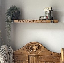 Solid Wood  Shelf  Various Size Industrial Rustic shelf personalised no Brackets