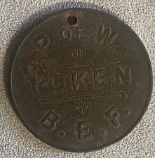 C1915 British Prisoner of World War I POW WWI Franc Token Medal 