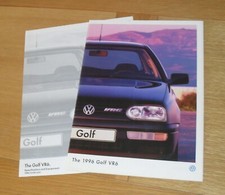Volkswagen VW Golf VR6 Brochure 1995-1996 - 2.8 V6 With Specification Sheet
