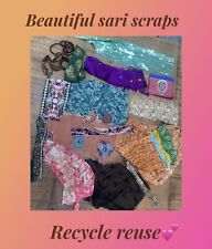 18 Pieces Sari Scrap Ribbon Boho Trim Junk Journal Embellish Mixed Media Crafts