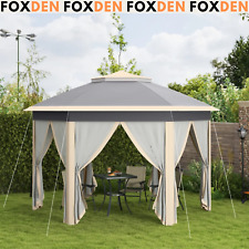 Large Outdoor Garden Hexagon Pop Up Gazebo Sides 4x 4m Shelter Cover Curtains