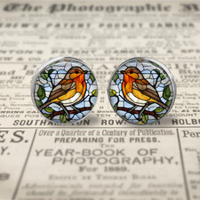 Stained glass Robin cufflinks