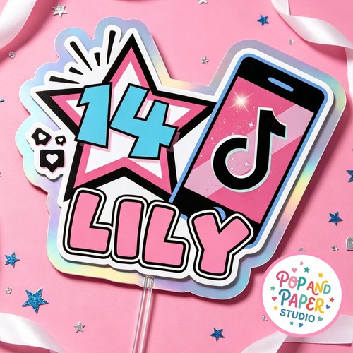Tik tok cake topper - tik,