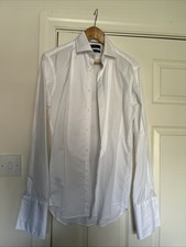 M&S Autograph Tailor Fit Men’s Shirt Uk Collar 38cm 15in 100% Cotton White NEW