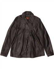 HELIUM Womens Leather Jacket UK 14 Large Black Leather AZ10