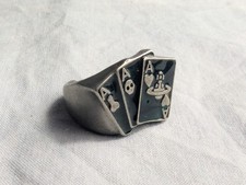 Vivienne Westwood Vintage Playing Cards Penis Skull and Heart Ring UK Size O