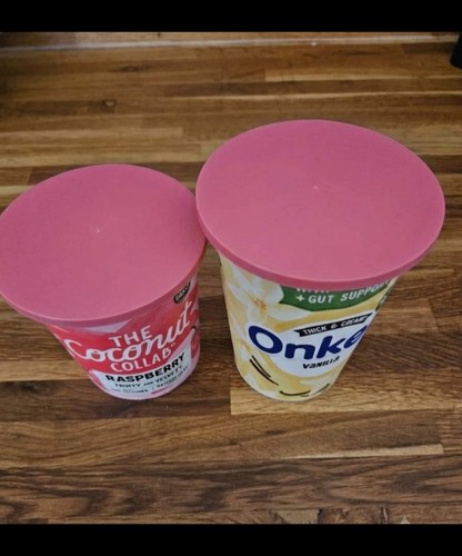 Reusable yoghurt pot lids - yoghurt,
