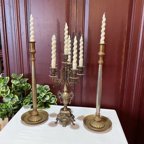 Lot vintage brass 6 arm - lot,