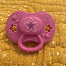 2006 Baby Alive Magnetic Doll Pacifier Dummy Soother Dark Pink Star Pattern
