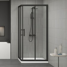 Black Corner Entry Shower