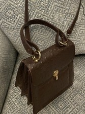Genuine Ostrich Brown Leather