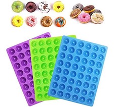 48 Hole Mini Donut Silicone Moulds Wax Melt Soap Chocolate Jelly Ice Gummy Mold