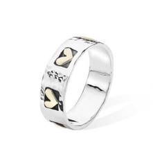 Linda Macdonald silver & 9ct Gold Heart Ring