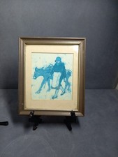 Vintage Art Peasant Women Crewe Batik 6.5in 4in Signed by Artist