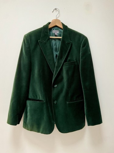 Men green velvet - men's, jacket