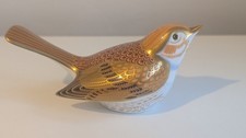 Royal Crown Derby Nightingale Bird Paperweight Gold Stopper Boxed Perfect