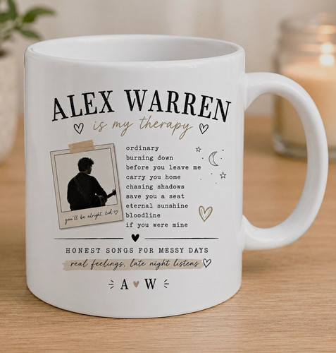 White ceramic novelty mug text - white,