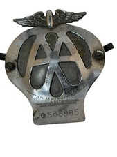 Vintage AA Car Badge winged Serial No.  O538985 Automobile