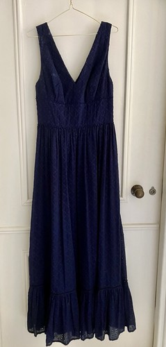 Heidi klein navy eyelet neck - klein, v-neck