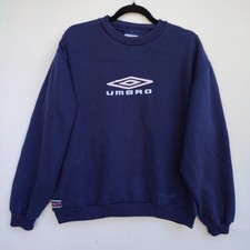 Vintage Umbro Embroidered Blue Crew Nek Sweatshirt | Men's Large