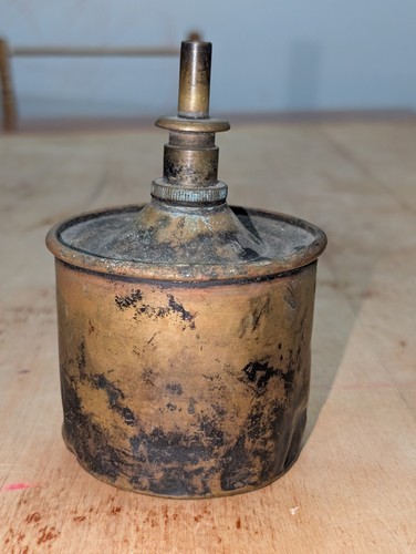Vtg brass benzine can - vtg,