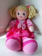 Girlie Paws Blonde Wool Hair Girl Rag Doll In Outfit Soft Plush cuddly Toy 20"