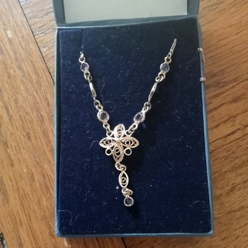 Silver necklace with - , small