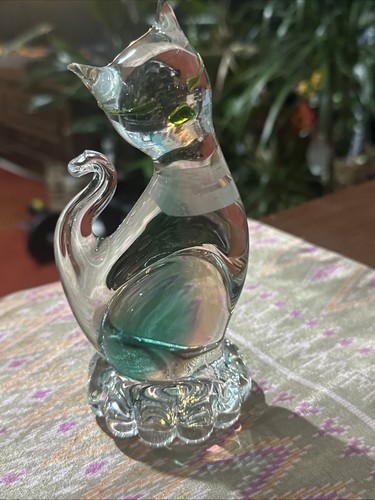 Murano art glass cat - murano,