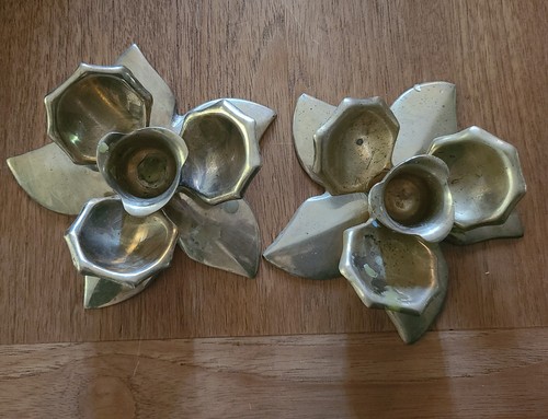 Vintage pair solid brass - pair,
