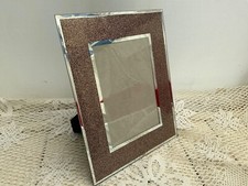 Photo Frame Rose Gold Glitter Sparkle  Mirror Glass Edge 7” x 5” Photo Size