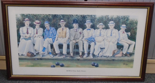 Framed print bowls nine - bowls,